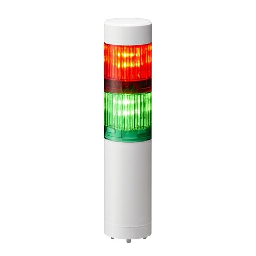 Patlite LR4-202WJNW-RG 40mm 2-Tier Signal Tower, 24V DC, Direct Mount with Cable, No Flashing/Buzzer, Off-White