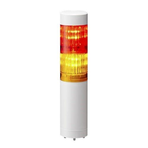 Patlite LR4-202WJNW-RY 40mm 2-Tier Signal Tower, 24V DC, Direct Mount with Cable, No Flashing/Buzzer, Off-White