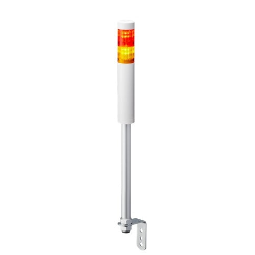 Patlite LR4-2M2LJNW-RY 40mm 2-Tier Signal Tower, 100-240V AC, Pole Mount with L Bracket and Cable, Off-White