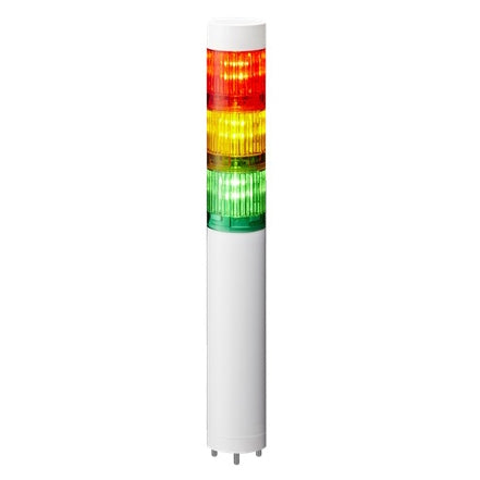 Patlite LR4-3M2WJNW-RYG 40mm 3-Tier Signal Tower, 100-240V AC, Direct Mount with Cable, No Flashing/Buzzer, Off-White