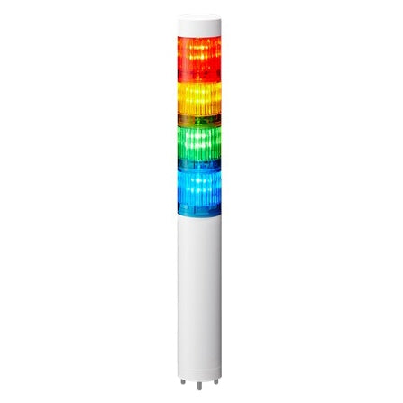 Patlite LR4-4M2WJNW-RYGB 40mm, 4-Tier Signal Tower, 100-240V AC, Direct Mount with Cable, No Flashing/Buzzer, Off-White