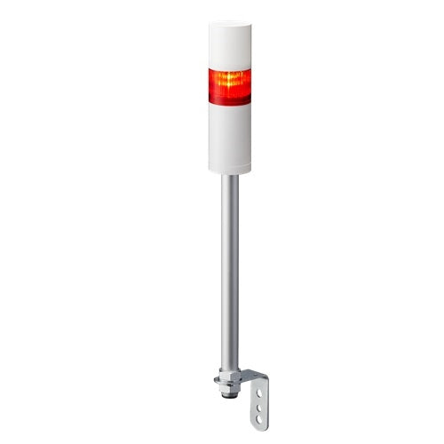 Patlite LR5-101LJBW-R 50mm 1-Tier Signal Tower, 12V DC, Pole Mount with L Bracket and Cable, Flashing/Buzzer, Off-White