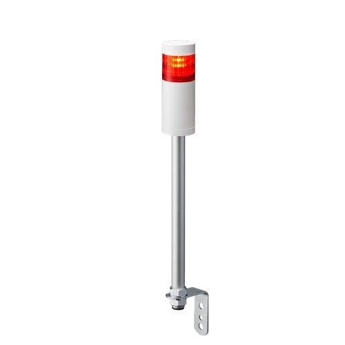 Patlite LR5-102LJNW-R 50mm 1-Tier Signal Tower, 24V DC, Pole Mount with L Bracket and Cable, No Flashing/Buzzer, Off-White