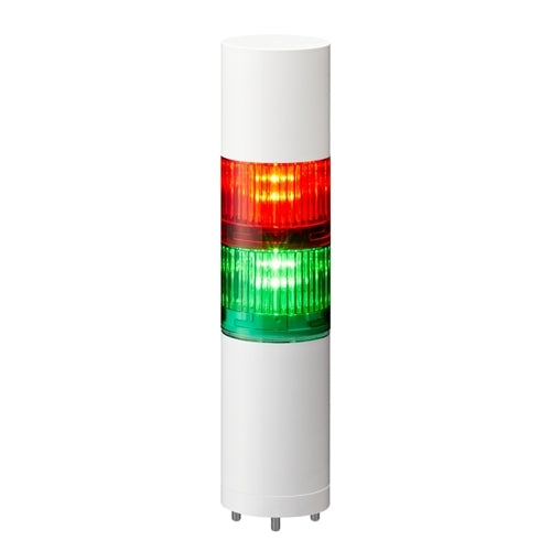 Patlite LR5-201WJBW-RG 50mm 2-Tier Signal Tower, 12V DC, Direct Mount with Cable, Flashing/Buzzer, Off-White