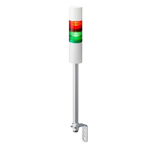 Patlite LR5-202LJBW-RG 50mm 2-Tier Signal Tower, 24V DC, Pole Mount with L Bracket and Cable, Flashing/Buzzer, Off-White