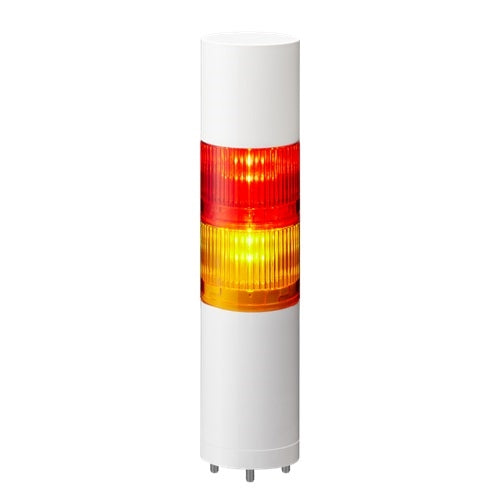 Patlite LR5-202WJBW-RY 50mm 2-Tier Signal Tower, 24V DC, Direct Mount with Cable, Flashing/Buzzer, Off-White