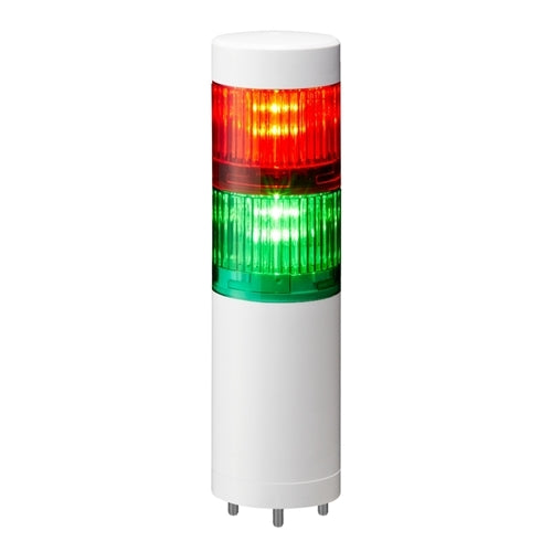Patlite LR5-202WJNW-RG 50mm 2-Tier Signal Tower, 24V DC, Direct Mount with Cable, No Flashing/Buzzer, Off-White