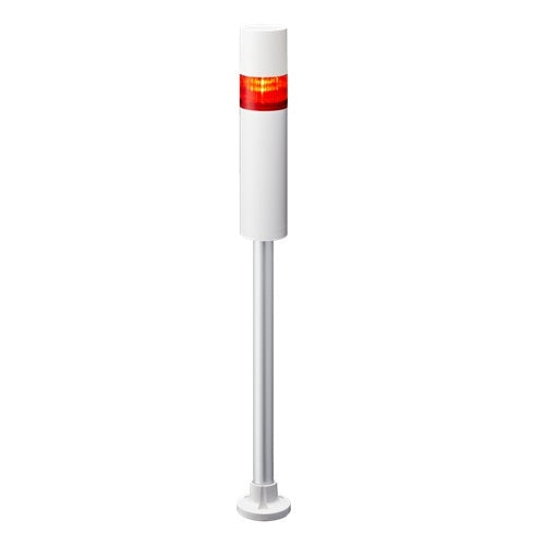 Patlite LR6-1M2PJBW-R 60mm 1-Tier Signal Tower, 100-240V AC, Pole Mount with Circular Bracket and Cable, Flashing/Buzzer, Off-White