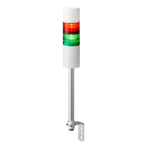 Patlite LR6-202LJBW-RG 60mm 2-Tier Signal Tower, 24V DC, Pole Mount with L Bracket and Cable, Flashing/Buzzer, Off-White