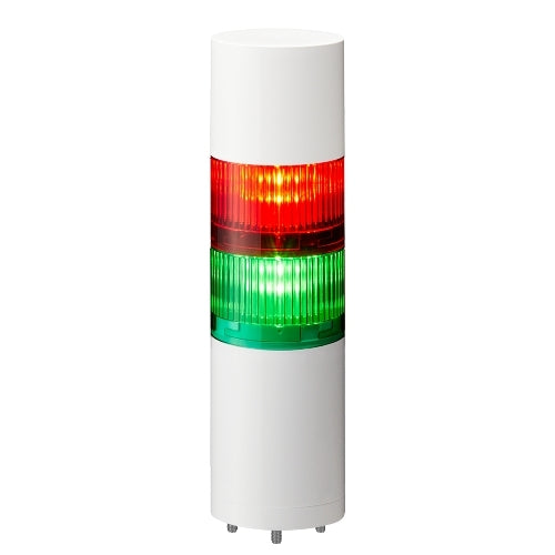 Patlite LR6-202WJBW-RG 60mm 2-Tier Signal Tower, 24V DC, Direct Mount with Cable, Flashing/Buzzer, Off-White