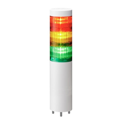 Patlite LR6-3ILWMNW-RYG Io-Link Signal Tower - Pre-Assembled 60mm 3-Tier Signal Tower Compatible with Io-Link. Features Off-White Body with Red, Amber, and Green LED Modules