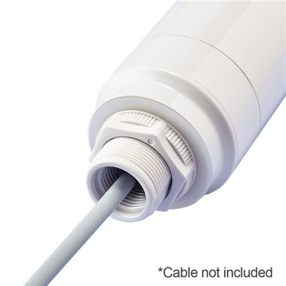 Patlite LR6-ILWCNW 60mm Io-Link Signal Tower Base Unit, Multi-Mount: 30mm Panel or 1/2" NPT, Off-White, Body Only