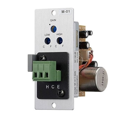 TOA M-01ST Mic Module C/W Gain, Phantom Power, Terminal Block, 900 Series Module