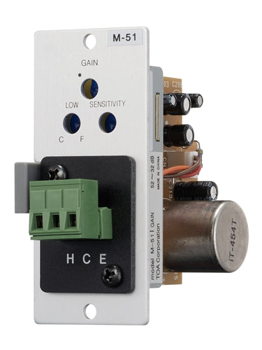 TOA M-51S Mic Module, Gate, Gain, Phantom Power, Terminal Block, 600 Ohm, 900 Series Module