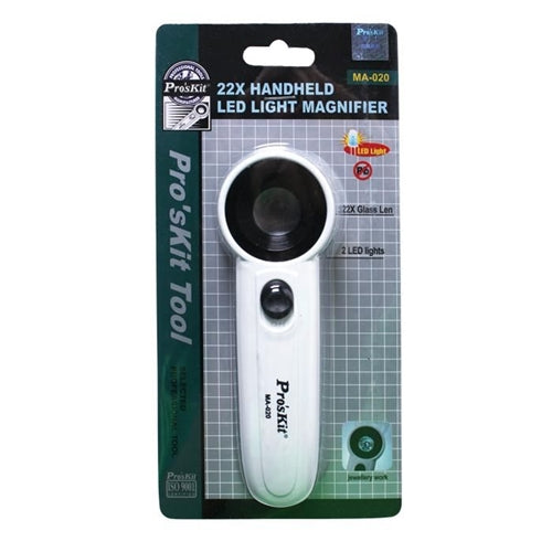 Proskit MA-020 Handheld 22x(19d) LED Light Magnifier