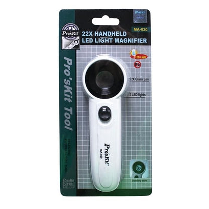 Proskit MA-020 Handheld 22x(19d) LED Light Magnifier