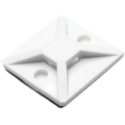 Hellermann Tyton MB3A10C2 Cable Tie Mount with Rubber Adhesive, 0.75" x 0.75" for T18-T30 Ties, White 100/Pack