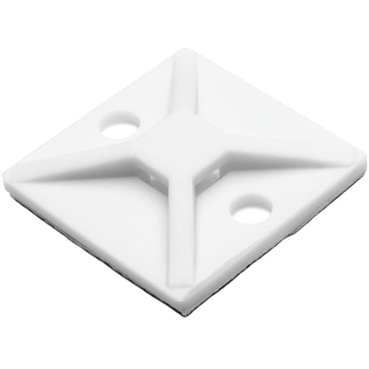 Hellermann Tyton MB4A10H4 Cable Tie Mount with Rubber Adhesive, 1.12" x 1.12" for T18-T50 Ties, White 500/Pack