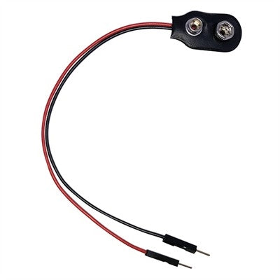 Circuit-Test MB-921 9V Battery Clip to Male Pin Jumper Wire, 5/Pack, for Prototyping / Arduino