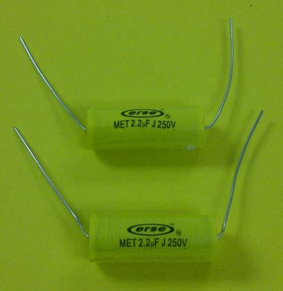 Marsland MCC202 Metallized Polyester Axial Audio Capacitor, 2.2uF 250V, Non-Polarized, Non-Inductive, Mfr# MCC202PE