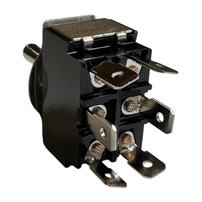Multicomp MCR13-28E-01 Toggle Switch DPDT On-Off-On, 15A@125VAC / 10A@250VAC, On-Off-On Plate Included, QC Terminals