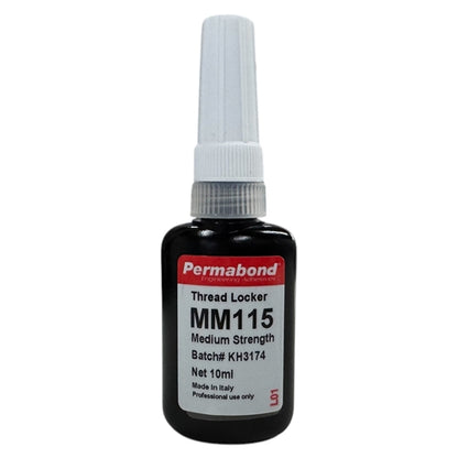 Permabond MM115 Medium Strength Medium Viscosity Blue Grade Threadlocker, 10 Minute Fixture Time, 10mL Bottle