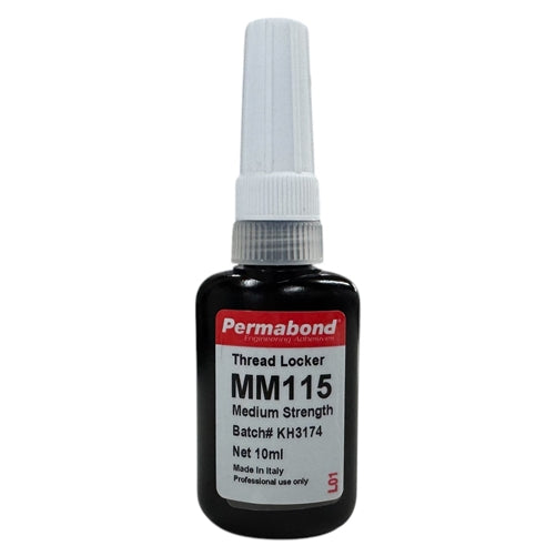 Permabond MM115 Medium Strength Medium Viscosity Blue Grade Threadlocker, 10 Minute Fixture Time, 10mL Bottle