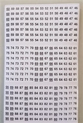 Ziptape MMB-C-03 Vinyl Coated Cloth Wire Marker Book, Legend: 0 Thru 45