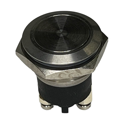 Bulgin MP0037 Vandal Resistant Push Button Switch, SPST-NO Off-(On), 1A@50VDC/50VAC, Low Profile, Screw Terminals, IP68