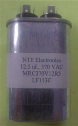 NTE Motor Run Capacitor 12.5uF 370VAC MRC370V12R5 ** Rated for Continuous/100% Duty Cycle **