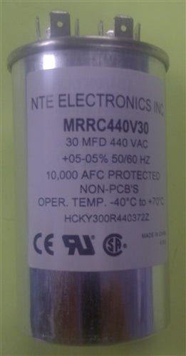 NTE Motor Run Capacitor 30uF 440VAC MRRC440V30 ** Rated for Continuous/100% Duty Cycle **