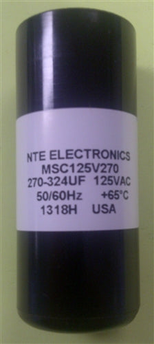 NTE MSC125V270 Motor Start Capacitor 270uF - 324uF 125V ** Short/Temporary Duty Cycle Applications Only **