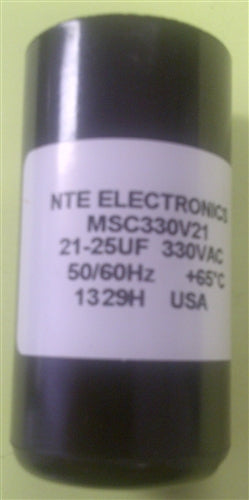 NTE MSC330V21 Motor Start Capacitor 21uF - 25uF 330VAC ** Short/Temporary Duty Cycle Applications Only **