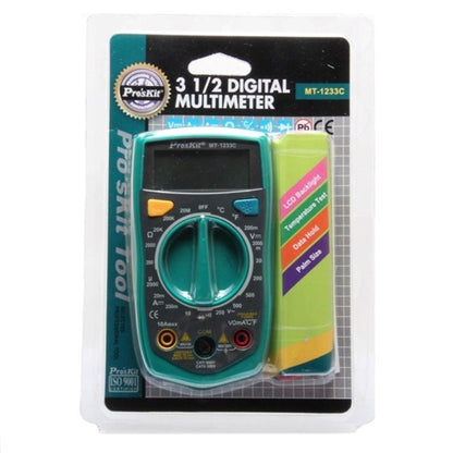 Proskit MT-1233C Palm Size Digital Multimeter with Resistance, Temperature Tests, 3-1/2 Digits 1999 Counts