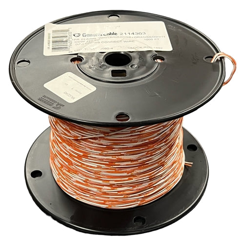 General 2114363 Cable 22AWG "Cross Connect" Wire White/Orange 1 Pair Twisted Solid No Outer Jacket, 305M/Roll