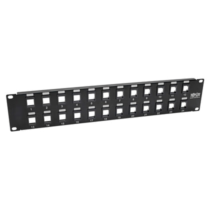 Tripplite N062-024-KJ 24-Port 2U Rack-Mount Unshielded Blank Keystone/Multimedia Patch Panel, RJ45, USB, HDMI, Cat5e/6