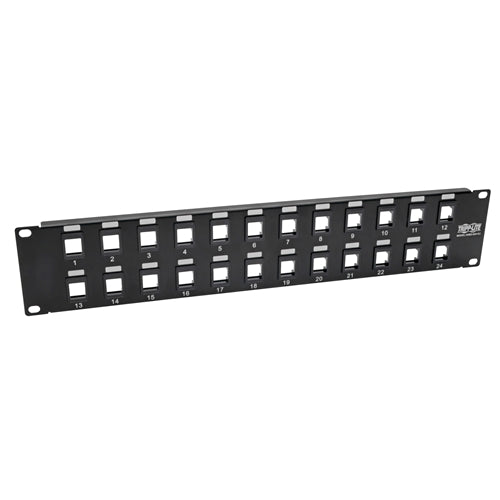 Tripplite N062-024-KJ 24-Port 2U Rack-Mount Unshielded Blank Keystone/Multimedia Patch Panel, RJ45, USB, HDMI, Cat5e/6