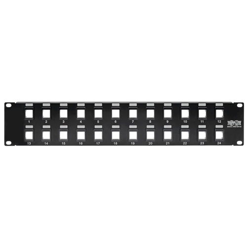 Tripplite N062-024-KJ 24-Port 2U Rack-Mount Unshielded Blank Keystone/Multimedia Patch Panel, RJ45, USB, HDMI, Cat5e/6