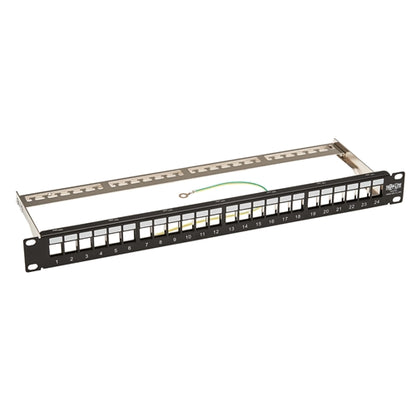 Tripplite N062-024-KJ-SH 24-Port 1U Rack-Mount Shielded Blank Keystone/Multimedia Patch Panel, RJ45, USB, HDMI, Cat5e/6