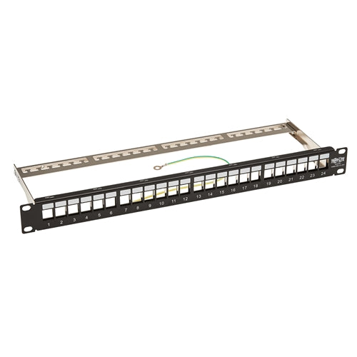Tripplite N062-024-KJ-SH 24-Port 1U Rack-Mount Shielded Blank Keystone/Multimedia Patch Panel, RJ45, USB, HDMI, Cat5e/6