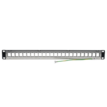 Tripplite N062-024-KJ-SH 24-Port 1U Rack-Mount Shielded Blank Keystone/Multimedia Patch Panel, RJ45, USB, HDMI, Cat5e/6