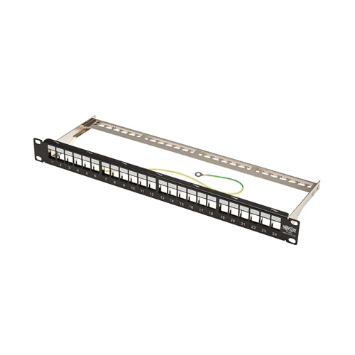 Tripplite N062-024-KJ-SH 24-Port 1U Rack-Mount Shielded Blank Keystone/Multimedia Patch Panel, RJ45, USB, HDMI, Cat5e/6