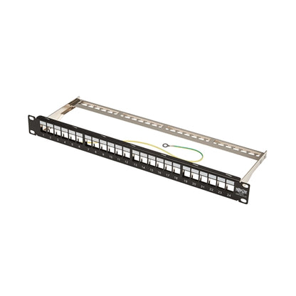Tripplite N062-024-KJ-SH 24-Port 1U Rack-Mount Shielded Blank Keystone/Multimedia Patch Panel, RJ45, USB, HDMI, Cat5e/6