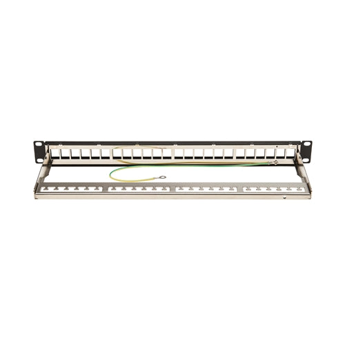Tripplite N062-024-KJ-SH 24-Port 1U Rack-Mount Shielded Blank Keystone/Multimedia Patch Panel, RJ45, USB, HDMI, Cat5e/6