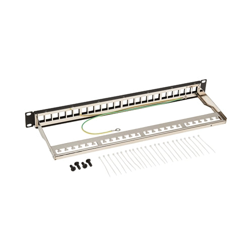 Tripplite N062-024-KJ-SH 24-Port 1U Rack-Mount Shielded Blank Keystone/Multimedia Patch Panel, RJ45, USB, HDMI, Cat5e/6