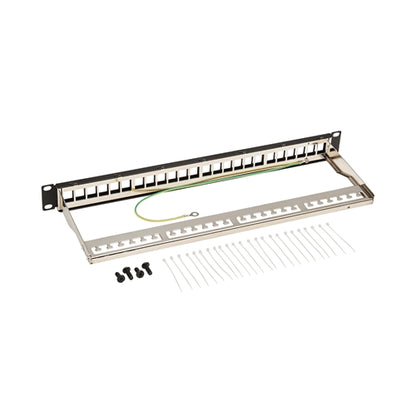 Tripplite N062-024-KJ-SH 24-Port 1U Rack-Mount Shielded Blank Keystone/Multimedia Patch Panel, RJ45, USB, HDMI, Cat5e/6