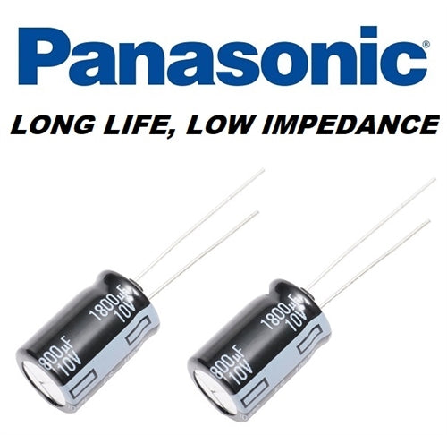 Panasonic N100UF10VR Radial Electrolytic Capacitor 100uF 10V (5mm x 12.5mm) 2000 Hours at 105C Mfr# EEUFM1A101