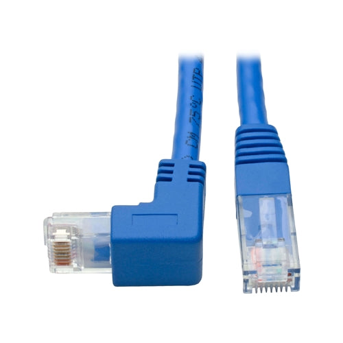 Tripplite N204-001-BL-DN Blue 1ft Down-Angle Cat6 Gigabit Molded UTP Ethernet Cable (RJ45 Right-Angle Down M to RJ45 M)