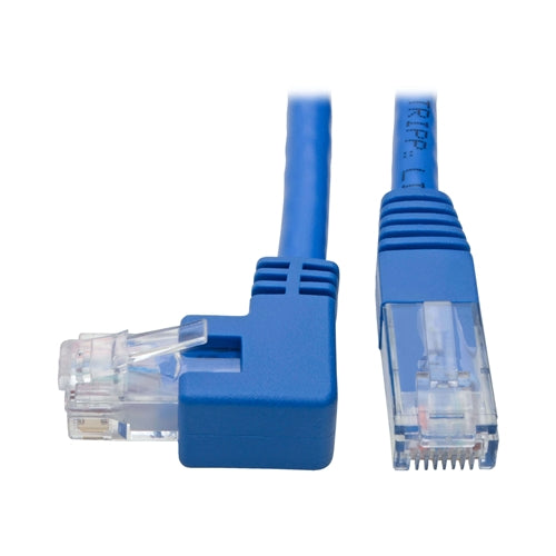 Tripplite N204-001-BL-LA Blue 1ft Left-Angle Cat6 Gigabit Molded UTP Ethernet Cable (RJ45 Left-Angle M to RJ45 M)