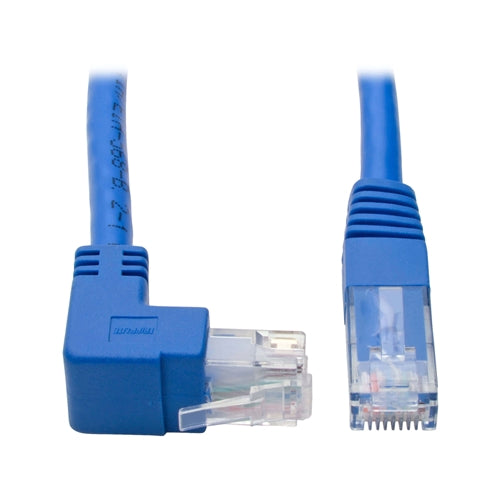 Tripplite N204-001-BL-UP Blue 1ft Up-Angle Cat6 Gigabit Molded UTP Ethernet Cable (RJ45 Right-Angle Up M to RJ45 M)